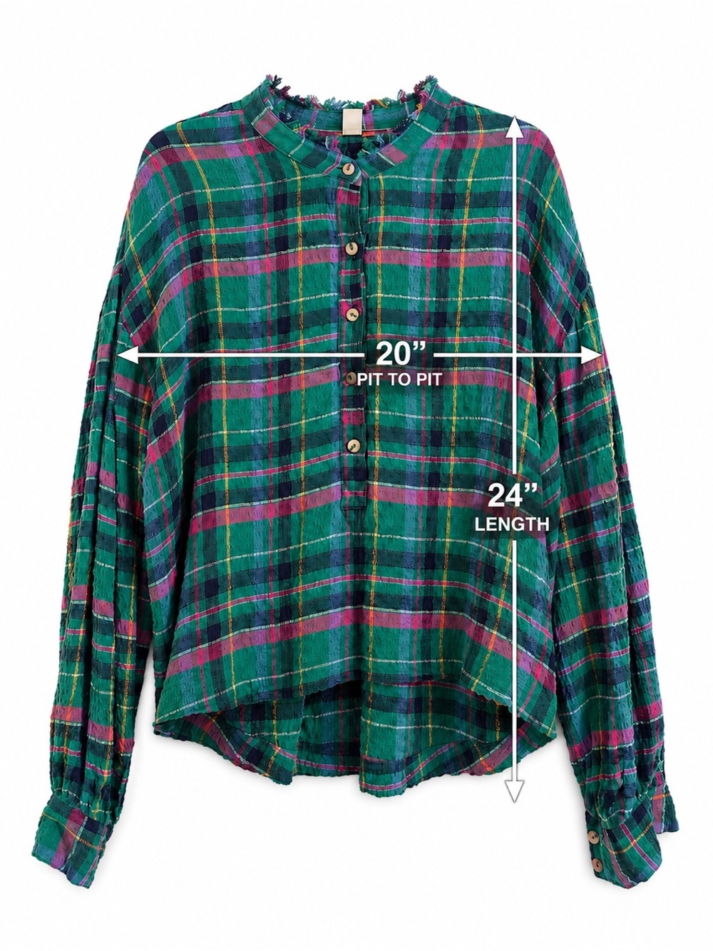 Pilcro Anthropologie Plaid Frayed Gauze Peasant Blouse Top Women’s M Boho - Picture 6 of 13
